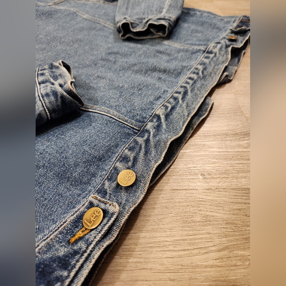 Vintage Lee Denim Jacket Blue Jean Trucker Mens Size Large - Picture 7 of 11